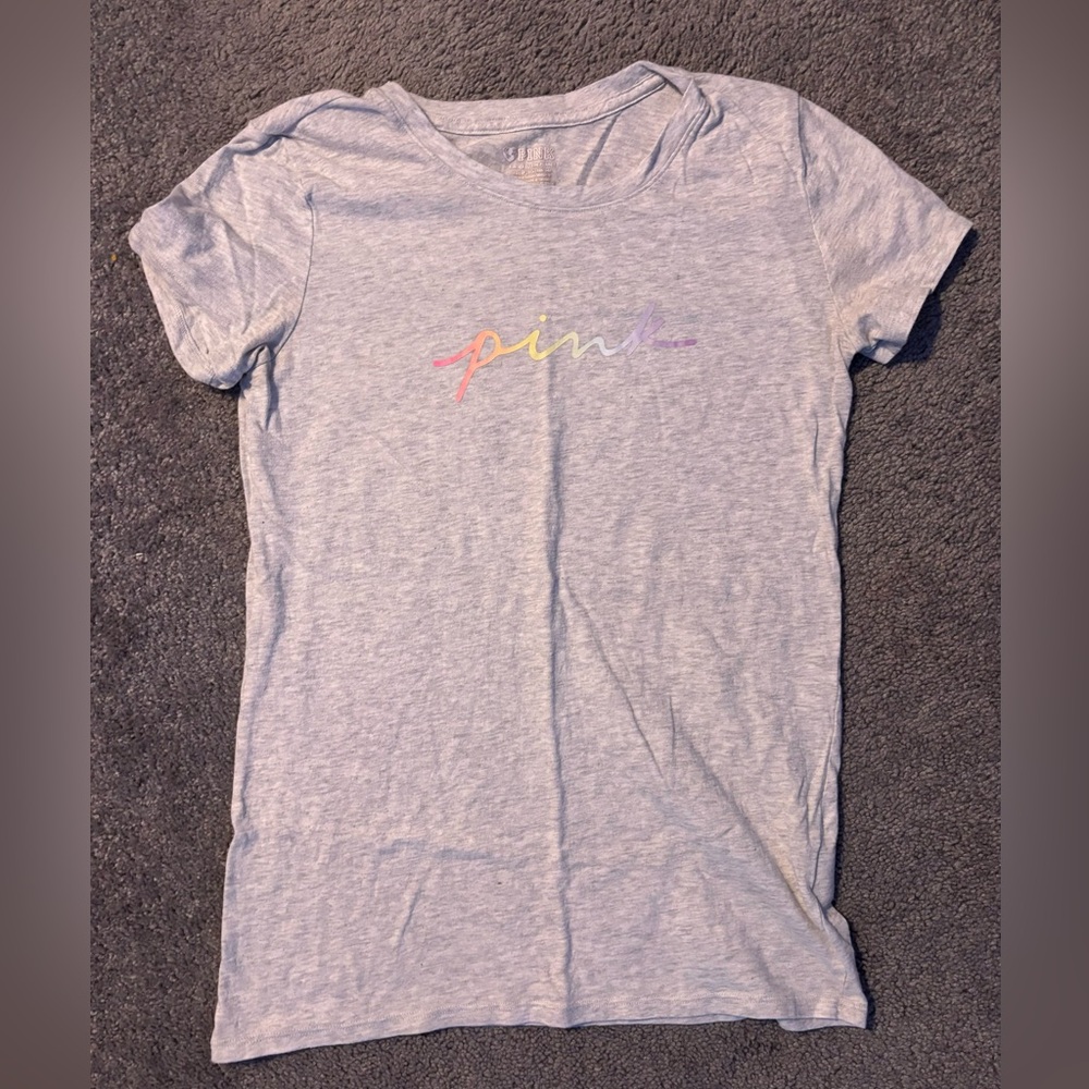 PINK gray basic tee